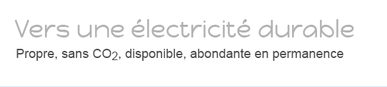 Vers une électricité durable. Propre, sans CO2, disponible, abondante en permanence